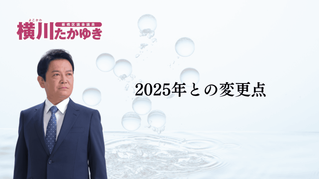 【板橋区】2026年夏の水道基本料金が4か月間、無償になります（板橋区議会議員 横川たかゆき）
